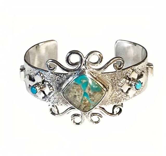 California Mission Cuff - Turquoise and Opal Unisex Cuff