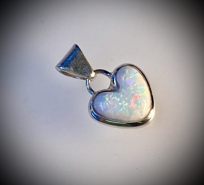 Elegant Opal Heart Pendant