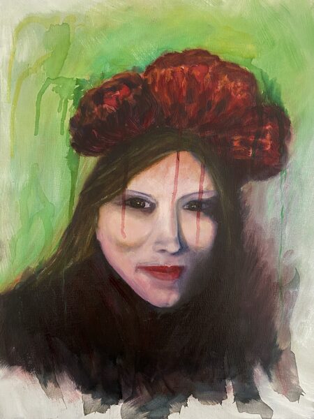 Like Frida - 16" x 12" Oil on Acid-Free Art Board. Commissioned for Private Collection