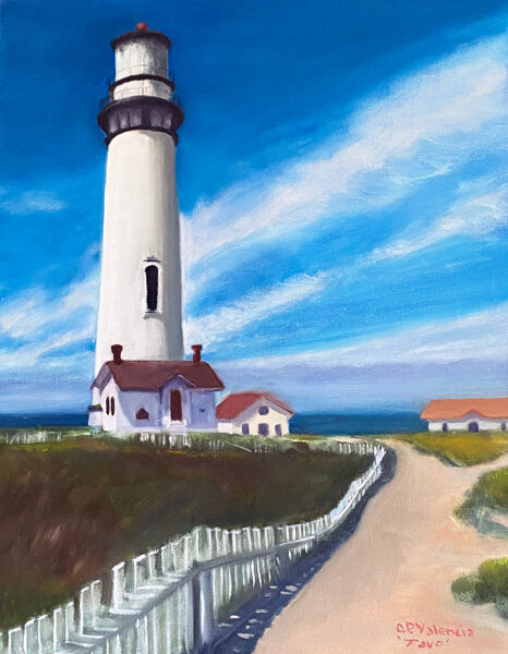 Pigeon Point Lighthouse - Original Painting 18" x 14" Oil on Canvas