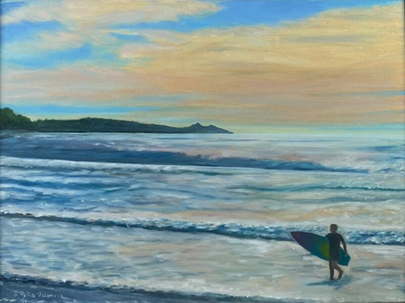 SOLD - Sunset Surf in Carmel - Original Painting 18” x 24” Oil on Canvas 